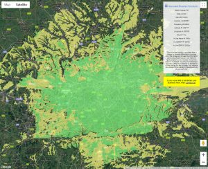 Measured Coverage Area (MCA ) map