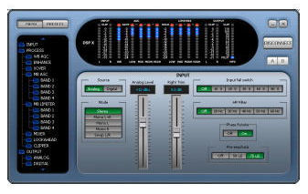 Broadcast Warehouse DSP-X Audio Processor software control screen