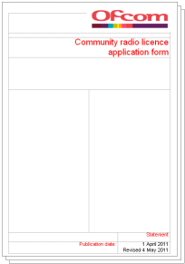 Ofcom Community Radio Licence Application form